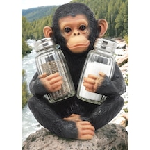 3 Boyutlu Sevimli Maymun Tasarımlı Tuzluk Biberlik Seti Tuz Biber Heykelcik Mutfak Dekoru Evhediyesi
