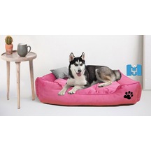Mavi Vitrin İsme Özel Ultrasoft Mukavemetli Battal Boy Köpek Yatağı 110 x 90 CM
