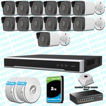 Provzen Hikvision 13 Ip Kameralı 4mp 1440p Mikrofonlu Güvenlik Kamerası