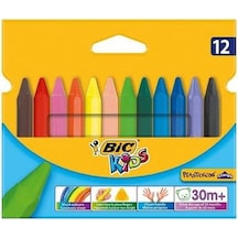 Bic Kids Plastidecor Üçgen Pastel Boya 12 Renk - Elleri Kirletmez Silinebilir Boya Kalemi