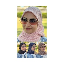 Aldaıyr 4 Adet - Jakarlı Caz Eşarp 120 X120 Pamuk Çok Renklig05-1