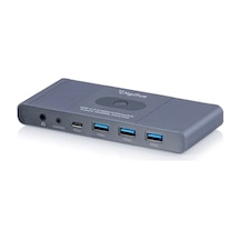Ultra Hd 4k 60hz Kvm Switch 2x1 Hdmı + Usb 3.0 + Usb-c Tek Tuş Geçiş