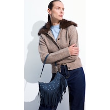 Defacto Regular Fit Kürk Detaylı Polo Yaka Triko Basic Hırka H8291ax26wnbg588 Bej-bg588
