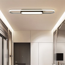 Tavan Led Avize Burn Plafonyer 40x16cm Çevresinde Eko Profil 70cm Siyah - Sarı