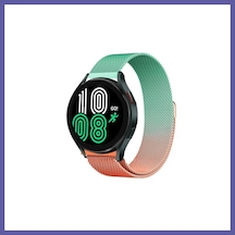 Bezos Watch 20mm Metal Mıknatıslı Kordon - Turuncu-yeşil Nıda