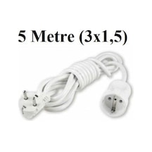Topraklı 5 Metre Tekli Priz 3x1.5 Mm Seyyar Uzatma Kablosu