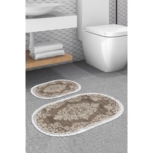 Eko Trend Djt 2 Li Yıkanabilir Kaymaz Taban Oval Banyo Paspas Klozet Takımı 762 Osmanli Gri 50 X 80 - 40 X 50 Vizon