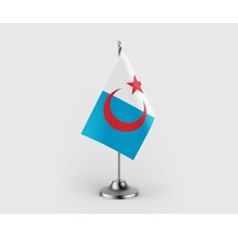 Suriye Türkmenleri Tekli Saten Masa Bayrağı Seti Diğer