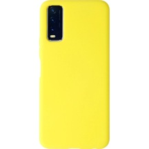 Vivo Y11s Kılıf Nano İçi Kadife Silikon - Sarı Diğer
