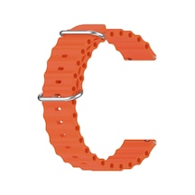 Forzacase Xiaomi Watch S4 / S4 Sport İle Uyumlu Ocean Oluklu Silikon Kordon Kayış - Fc143 Turuncu