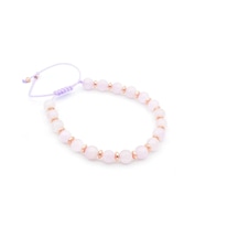 Murty99 Makrome Model Hakiki Kunzit Taşı Bileklik 6.5 Mm Pembe