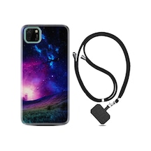 Huawei Y5P Kılıf Boyun Askılı Stars 1845 Siyah