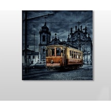 Tramvay İstanbul Gece Kanvas Tablo 130x130cm