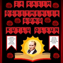 24 Kasım Öğretmenler Günü Pano Süsü Kitaplı