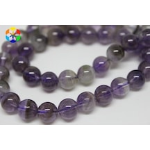 Ametist Taşı YARIM Dizi 8mm (18cm uzunluğundadır)