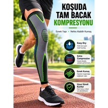 Trendexa Mey İthalat Ergonomik Uzun Spor Dizliği Esnek Kumaşlı Tam Boy Kompresyon Desteği