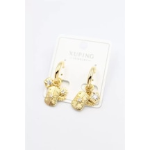 Taşlı Charm Küpe - Altın Çok renkli 82552692