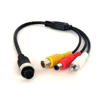 4 Pin Dişi To Rca Görüntü Dişi + Rca Ses Erkek + Dc Erkek Çeviri