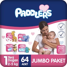 Yenidoğan Bebek Bezi 1 Numara (2-5 Kg) 64 Adet – Jumbo Paket, Hassas Ciltlere Uygun