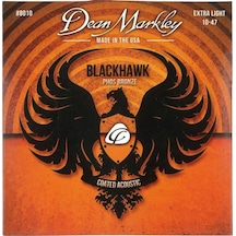 Dean Markley 8010 Blackhawk Kaplamalı Akustik Gitar Teli Extra Light Kararmaya Karşı Korumalı Uzun Ömürlü