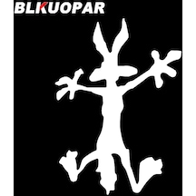 Beyaz Bir-8 Cm-wile Coyote Siluet Araba Çıkartmaları Kalıp Kesim Su Geçirmez Cam Kaykay Karikatür Hayvanlar Komik Grafi