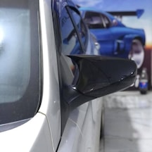 Sts Oto Aksesuar Hyundai Accent Blue  Batman Yarasa Ayna Kapağı Piano Black Abs Plastik (01)