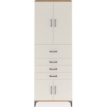 Arges Dolap 4 Raflı 4 Çekmeceli 4 Kapaklı 88x30x243 Çam-aytaşı Çam