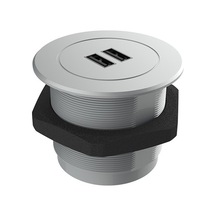 Metalline® Circular-line Modüler Hızlı Şarj Kutusu - Usb - Gümüş