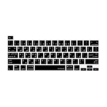 Macbook Pro Arapça Klavye Koruyucu Us Ansı Düz Enter A2338 M1 M2 A2251 A2289 A2141 Uyumlu Silikon Keyboard Cover Touch Bar Siyah