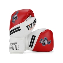 Titan Sport Kırmızı Beyaz Yılan Kurukafa Desenli Boks Eldiveni Çok Renkli