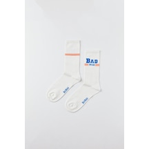 Bad Bear Saturn Beyaz Unisex Çorap Beyaz