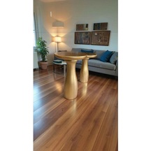 Wooden Coffee Table Ahşap Mantar Sehpa Takımı 2 Li Set Altın Varak Renk Yan Sehpa Altın