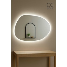 Luna Ledli Ayna, Ledli Ayna, Konsol Aynası, Dresuar Aynası, Banyo Aynası 75 X 50 Beyaz