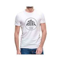 Silhouette Haunted Mansion Logo Erkek Beyaz Tshirt