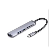 Hadron Hdx7039 Usb Hub Combo 5ın1 Usb Type-c Sd + Tf Card Gri Çoğaltıcı Hub