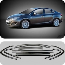 Opel Astra J Sedan Cam Çıtası Çerçevesi Parlak Siyah Komple 2012-2020 Arası