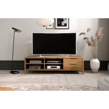 Nordic Style Ahşap Tv Ünitesi Minimal Ve Şık Tasarım Natural