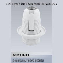 30 Adet E14 Beyaz Dişli Geçmeli İtalyan Duy