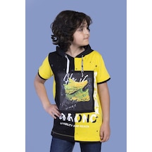 Toontoy Kids Toontoy Erkek Çocuk Garni Detaylı Baskılı Tişört Sarı