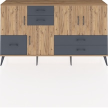 Arges Konsol 4 Raflı 5 Çekmeceli 4 Kapaklı 176x30x99 Çam-çam/antrasit Atlas Çam/antrasıt - Atlas Çam
