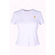 Trender Güneş Bask Beyaz Kadın T-shirt 6747 Trender Güneş Bask Beyaz Kadın T-shirt 6747