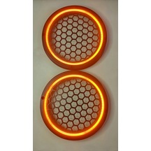 Hoparlör Kapağı 16 Cm Ledli 2'li Takım - Turuncu