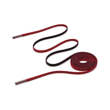 Hapshoe 80 Cm Kırmızı Siyah 5 Mm Yassı Mumlu Ayakkabı Bağcığı