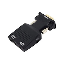 Vga Hdmi Çevirici Vga Erkek Hdmi Dişi Çevirici Sesli Güç Beslemel