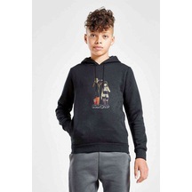 Tshirthane Anime Naruto Baskılı Unisex Çocuk Kapüşonlu Siyah Sweatshirt (528766965) Siyah