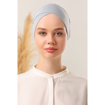 Bağlamalı Dikişsiz Çapraz Bone Açık Gri Açık Gri