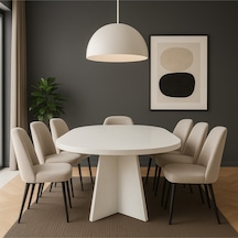 Kanatlı 180x90x75 Kalın Kenar 36mm Mutfak Masası Çok Amaçlı Masa Sadece Masa Beyaz