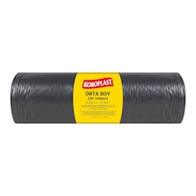 Ekonomik Endüstriyel Orta Siyah Çöp Torbası 20&apos Li 55x60 Cm, Yırtılmaz & Sızdırmaz, Çift Katlı, Geri Dönüştürülebilir, Restoran,mutfak, Fabrika, Atölye, Ofis, Otel, Hastane, Depo, Bahçe