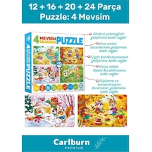 Özel Üretim Zeka Geliştirici Eğitici Çocuk 12 + 16 + 20 + 24 Parça Puzzle: 4 Mevsim