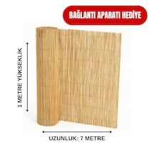1x7 Metre Kamış Hasır Çit - Bahçe Balkon Gölgelik Rüzgar Kesici Dekoratif Doğal Örtü
